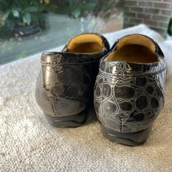 naturalizer NWOT grey croc vegan leather loafers driving shoes, Sz 6.5 - Picture 4 of 7